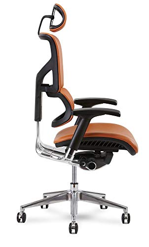 X Chair X4 Leather Executive Chair, Cognac Leather with Headrest