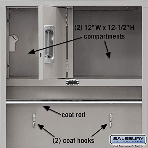 Salsbury Industries Metal Locker, 6-Feet-18-Inch, Grey