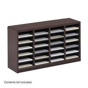 Scranton & Co Mahogany Wood Mail Organizer - 24 Compartments