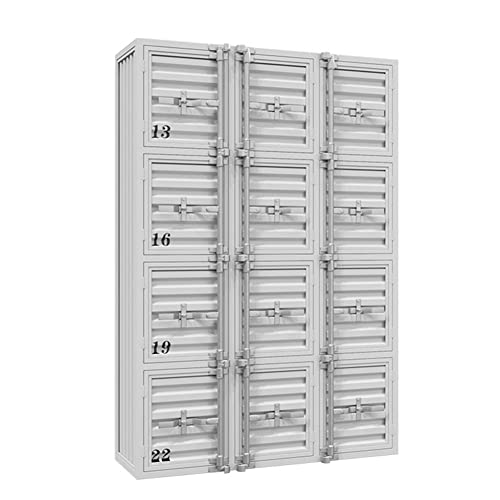 Industrial Storage Cabinet with Door, Gray Metal Locker Cabinet (12 Doors)