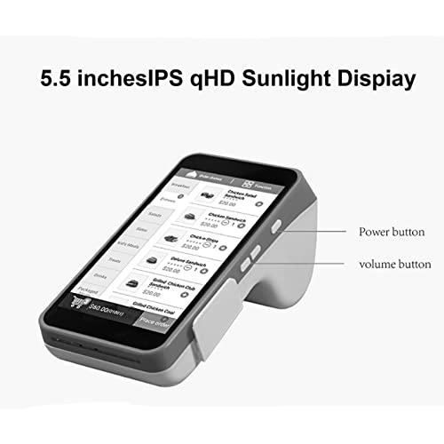 Handheld POS Terminal with Built-in Scanner, Thermal Printer, NFC, Android OS - Ideal for Supermarkets and Restaurants
