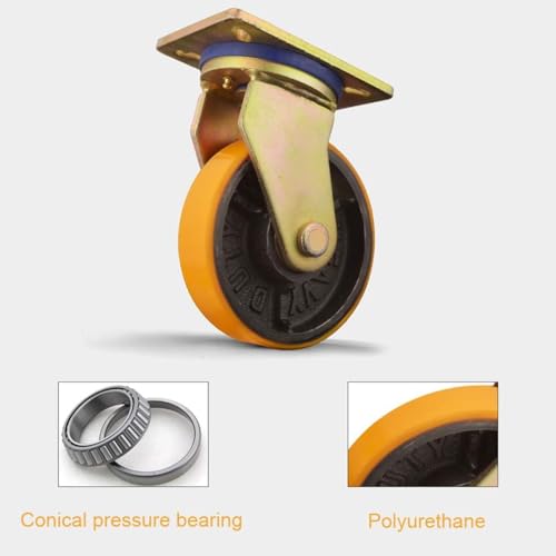 VoOqo Industrial Castor Wheels 200mm, Heavy Duty Caster Set for Furniture Mobile Unit/Worktop