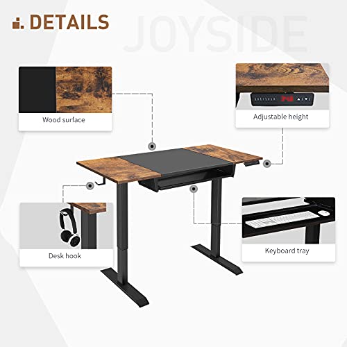 Joyside Electric Height Adjustable Desk with Keyboard Tray, 48 x 24 Inch Electric Standing Desk Height Desk Home Workstation