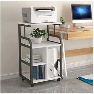 JUNNIU Computer Tower Stand with Wheels | Multi-layer Heavy-duty Printer Table | CPU Storage Rack