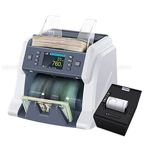 RIBAO BC-40 Mixed Denomination Bill Value Counting Money Counter with RB-80-RP 80mm Thermal Printer