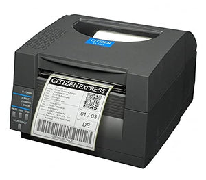 Citizen America CL-S531-E-GRY CL-S531 Direct Thermal Barcode Printer with Power Cord, 6" Print Width, 300 Dpi Resolution, 6 IPS Print Speed, Ethernet, Gray