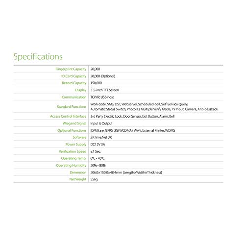 Time Cards Fingerprint Time Attendance Machine TCP/IP Fingerprint Time Attendance Software for Employee Small Businesses