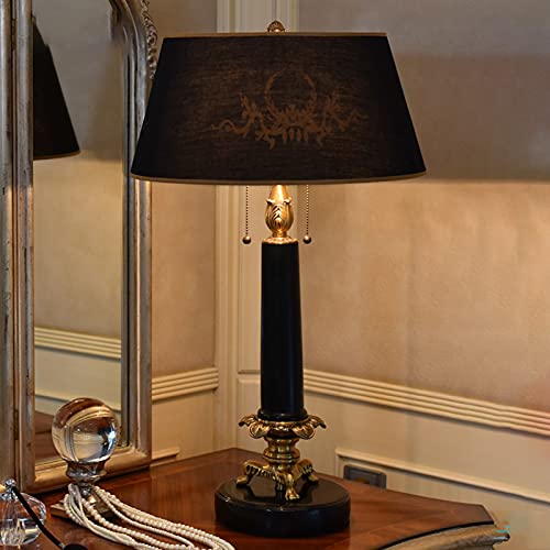 EARSHOT Modern Table Lamp with Fabric Lampshade, 29" H - Luxurious Nightstand Desk Light