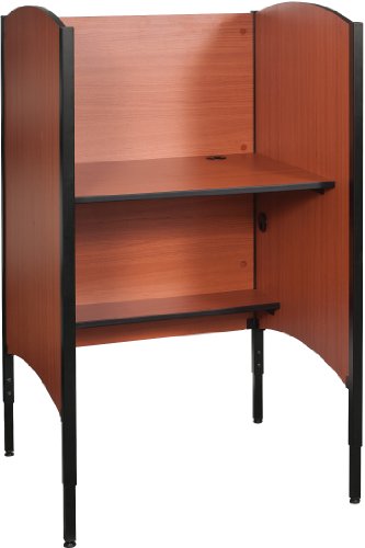 Balt 90294 Up-Rite Height Adjustable Sit to Stand Carrel Workstation, Cherry, Starter Unit, 46.3" - 58.3"H x 31"W x 30"D