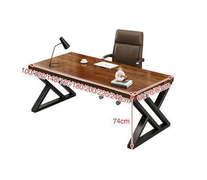 SUBVERS Modern Solid Wood Computer Desk with Metal Frame (160x70x75cm)