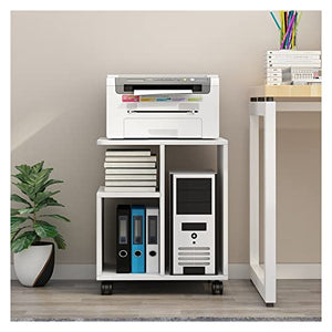 LOVULIFE Computer Tower Stand Printer Table with Storage Rack and Caster Wheels