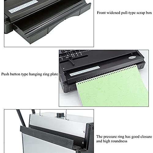 Heavy Duty Bookbinding Machine 40 Hole Iron Ring Manual Punching Machine 33cm - Round and Square Hole