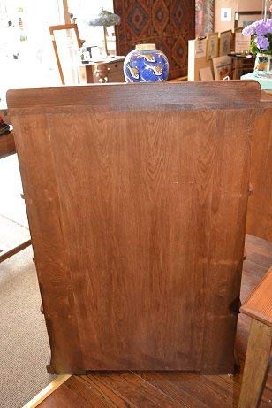 Crafters and Weavers Arts and Crafts Mission Oak Bookcase with Cut Outs and Side Shelves