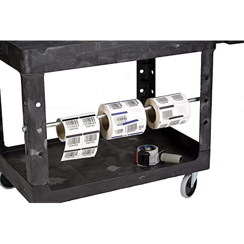 Rubbermaid Commercial Products Heavy-Duty 2-Shelf Utility Cart, Ergo Handle, Black