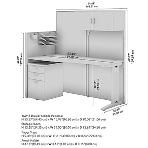 Bush Business Furniture Office in an Hour 65W x 33D Cubicle Workstation with Storage in Hansen Cherry