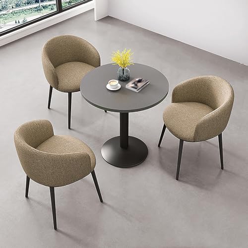 BYJSJY Round Dining Table and Chair Set 4-Piece, Modern Small Office Conference Coffee Table Set
