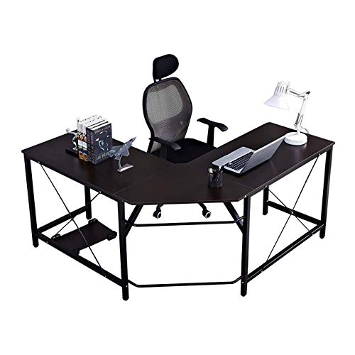 MEETGG Computer Desk Computer Workstation L-Shaped Desk Large Corner Desk PC Laptop Study Gaming Table Workstation for Home Office