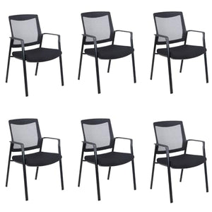 GM Seating Ever Guest Chair - Mesh Back Stacking Chairs (Pack of 6)