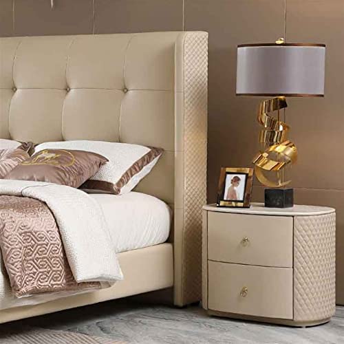 BinOxy Oval Night Stand Bedside Table Storage Cabinet