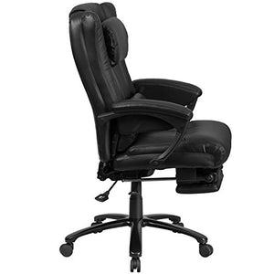 Flash Furniture High Back Black Leather Executive Reclining Swivel Chair with Lumbar Support, Comfort Coil Seat Springs and Arms