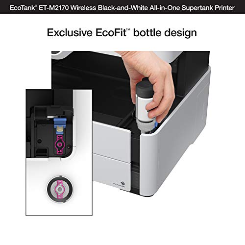 Epson EcoTank ET-M2170 Wireless Monochrome All-in-One Supertank Printer with Ethernet PLUS 2 Years of Unlimited Ink