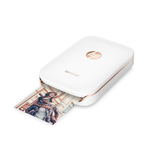 HP Sprocket Portable Photo Printer, X7N07A, Print Social Media Photos on 2x3 Sticky-Backed Paper - White