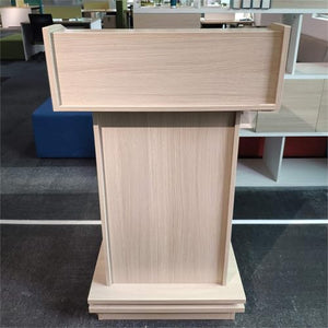 VducK Wooden Podium with Open Storage Shelf for Churches/Restaurant/Hotel