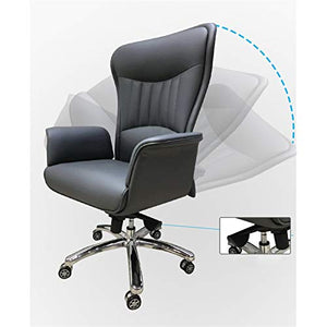 None Executive Managerial Office Chair with PU Leather and Waist Support