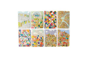 OOLY 118-164 Pocket Pal Journal Pack of 8, (3.5" x 5") - Urban Cities