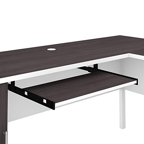 Bush Furniture Somerset 72-inch L-Shaped Desk with Hutch, Storm Gray/White
