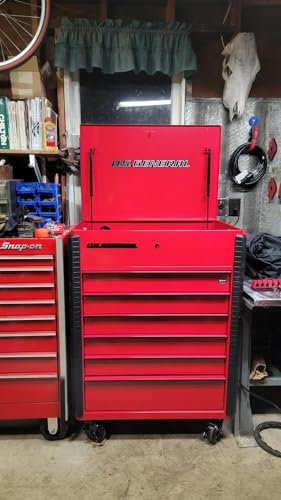 Generic 6 Drawer Full Bank Mobile Service Storage Cart Cabinet, Red Color