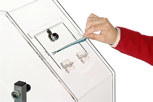 Floor-Standing Raffle Drum with Locking Wheels, 53 inches Tall - Clear Acrylic Wheel with Black MDF Base