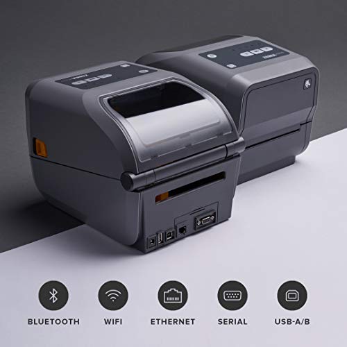 Zebra ZD620t Thermal Transfer Desktop Printer 203 dpi Print Width 4 in WiFi Bluetooth Ethernet Serial USB ZD62042-T01L01EZ