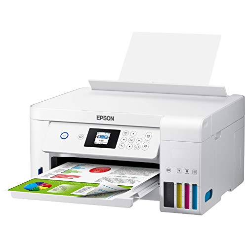 Epson EcoTank ET Series Wireless Color All-in-One Supertank Inkjet Printer/Print, Copy, Scan/White