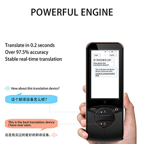 Vanford - Smart Voice Language Translator Device, 75 Languages Real-Time Translation, Image Recognition & Translating, Remote International Conference for Business Travel Learning (Black)