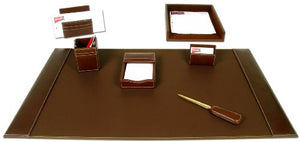 Dacasso Rustic Brown Leather Desk Set, 7-Piece