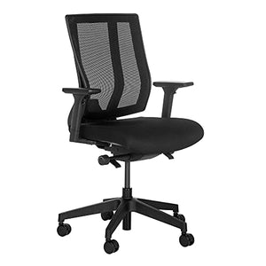 Vari Task Chair - Ergonomic Office Chair with Mesh, Armrests, and Rolling Casters - 300lb Capacity - Lumbar Support - Black