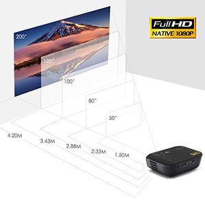 CROSSMIND Smart WiFi Projector, Portable Native 1080P Full HD LED Video Projector, 5500 Lumen Movie Projector with Wireless Casting