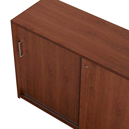 Linea Italia ZUC135 Credenza, Cherry/Silver