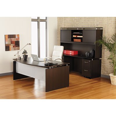 Alera ALESE227242ES Sedina Series Bow Front Desk Shell, 72w x 42d x 29 1/2h, Espresso
