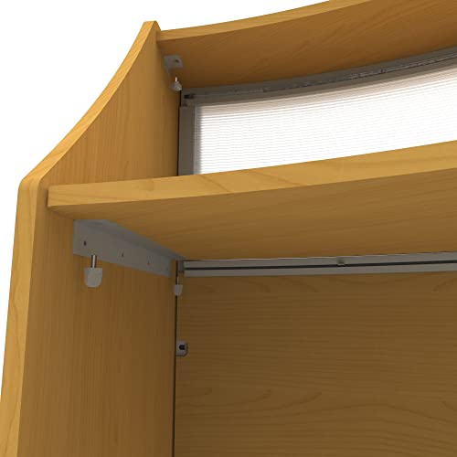 Linea Italia Curved Office Reception Desk Counter, 2 Panel, 124" x 49", Maple