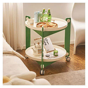 BinOxy 2-Tier Utility Rolling Cart Coffee Table with Removeable Board, 22 X 25 Inches
