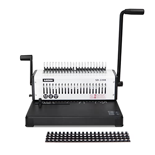 RAYSON SD-220B 21-Hole Comb Binding Machine, Max. Punch 20 Sheets, Binding 400 Sheets
