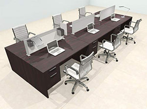 UTM Furniture Modern Aluminum Office Workstation Desk Set, 6-Person Divider Organizer OT-SUL-FPS23