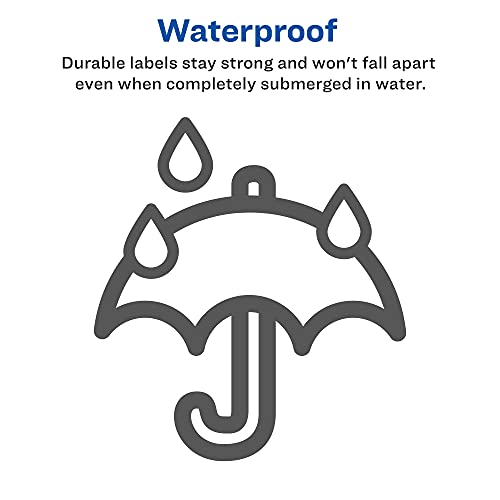 Avery Waterproof Labels with Ultrahold Adhesive, 3-1/3" x 4", Case of 1,500 Labels for Laser Printers (5524)