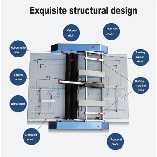PHOLK Electric Stapling and Folding Machine, A3/Automatic Saddle Stitching and Flat Staple Binding, Electric Folding Machine