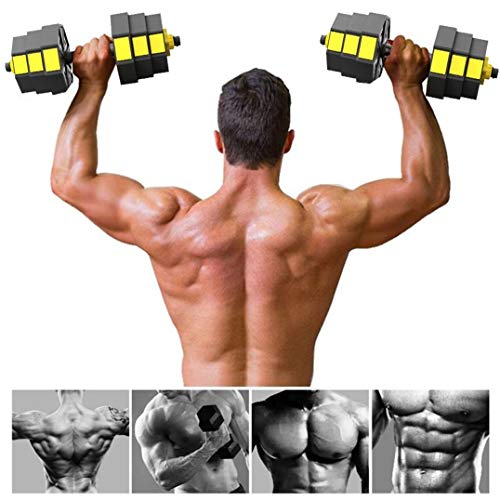 HADST 2020 New 2-in-1 Dumbbells Barbell Sets, Weights 22-66lbs, for Roman Weight Bench Weightlifting, Home Gym Fitness Equipment, Strength Training, for Beginners Professionals (66)