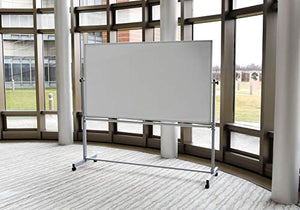 Offex Mobile Dry Erase Double Sided and Magnetic Whiteboard - 72"W x 40"H