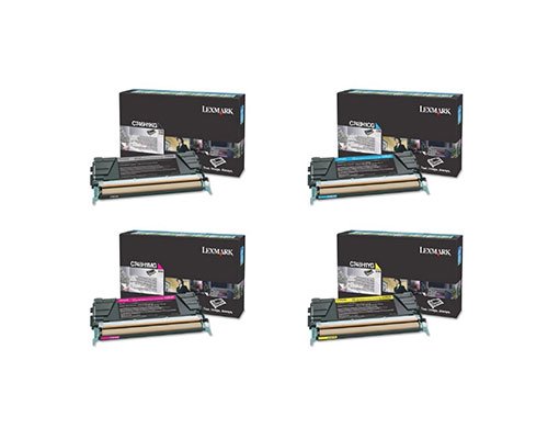 Lexmark Part# C746H1KG. C748H1CG. C748H1MG. C748H1YG Toner Cartridge Set (OEM) by Lexmark