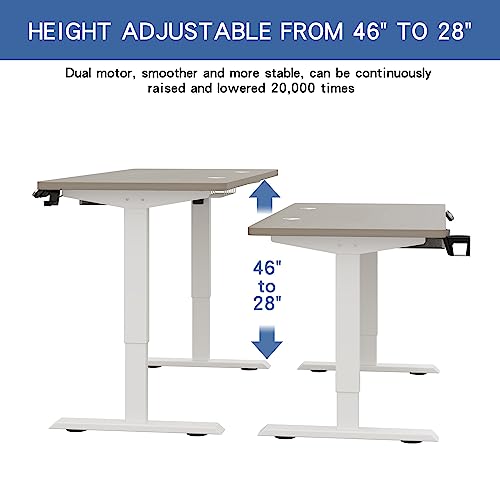 bilbil Electric Standing Desk 63x30 Inches with Drawer, Height Adjustable Sit Stand Up Desk, Home Office Computer Workstation